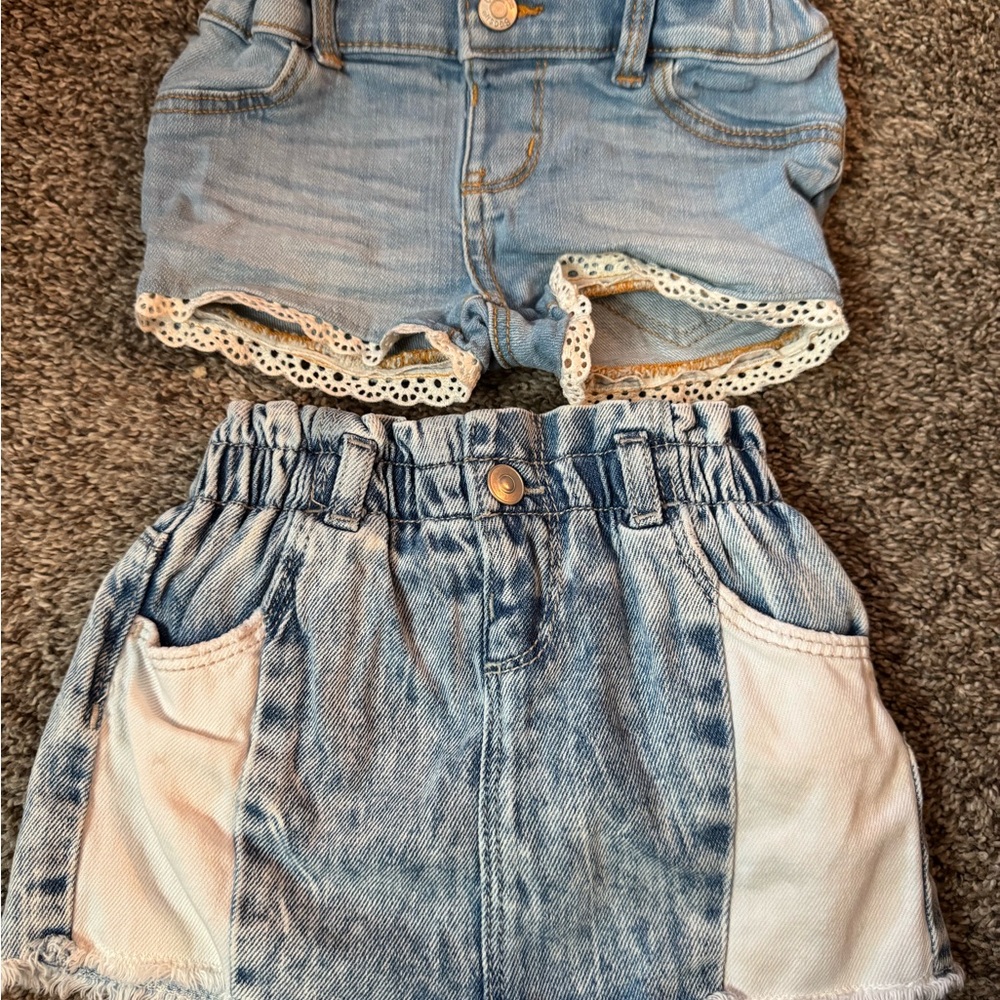 Stylish Kids Denim Shorts & skort set
